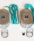 Libra 10-inch electric trailer brake magnet replacement kit, two magnets with teal wiring and mounting springs