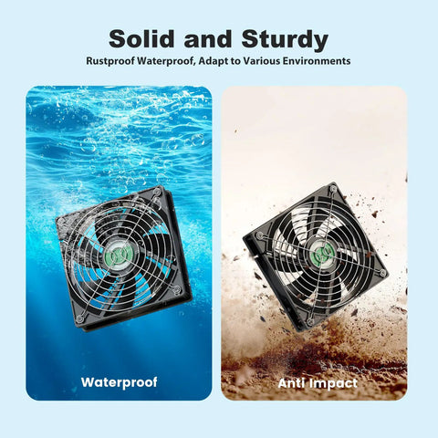 Solar Powered Chicken Coop Fan Kit 25W Outdoor Exhaust And Intake Fans With Waterproof Design For Greenhouses, Sheds, And Outdoor Spaces, Delivers Strong Airflow For Fresh, Cool Ventilation