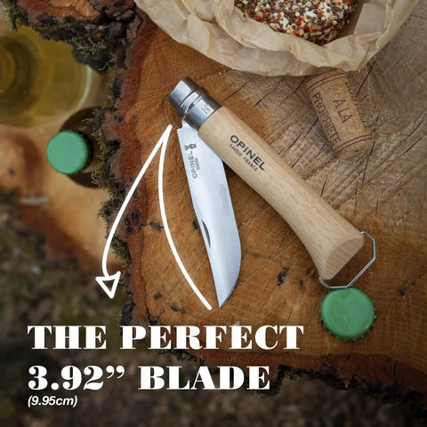 Killer Stainless Steel Folding Pocket Knife With Integrated Wine Corkscrew And Bottle Opener Solid Beechwood Handle, 3.92-inch blade.