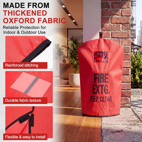 Heavy Duty Fire Extinguisher Covers Squad Pack For 10 To 20 Pound Tanks, thickened oxford fabric, flexible, red shield.