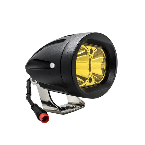 Neon Yellow High Output LED Headlight For E Bikes And E Scooters Street Ready Two Pin Julet Type Plug Fits Rad Power Bikes