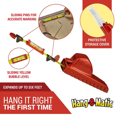 All In One Picture Hanging Tool for Quick Easy Leveling and Marking on the Wall to Hang Pictures Mirrors TVs and Shelves