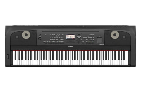 Top view of the DGX-670B 88 Key Weighted Digital Piano with CFX Grand Piano Sound and Acoustic Touch Action, Music Rest, Black Finish
