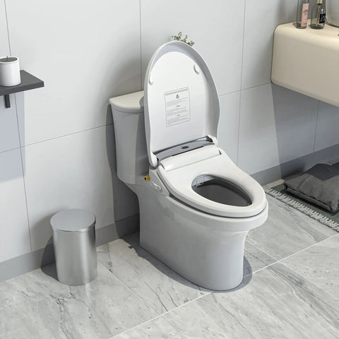 Electric Bidet Toilet Seat With Wireless Remote And Side Panel For Smooth Cleanup Game Changer, modern design and heated seat.