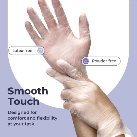 Ambidextrous 200 Pack Disposable Vinyl Gloves For Meal Prep And Kitchen Cleaning Large Size Food Safe Touchscreen Compatible