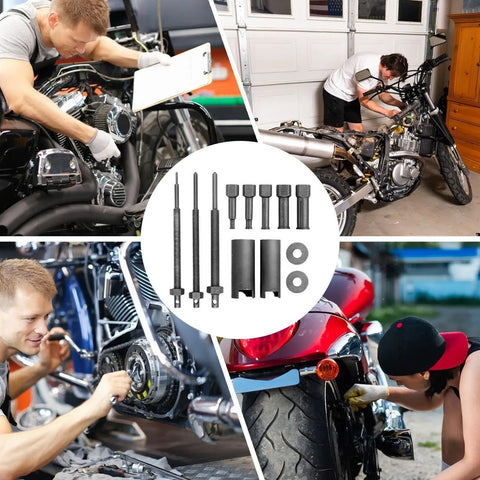 Heavy Duty Bearing Puller Set For Auto And Moto Repairs No Sweat Compact Internal Extractor Grabs Tight So You Skip Disassembly Save Time With Deep Reach Design That Yanks Inner Rings Smooth For Your Next Vehicle Project. 12-piece steel bearing puller kit for car and motorcycle repair