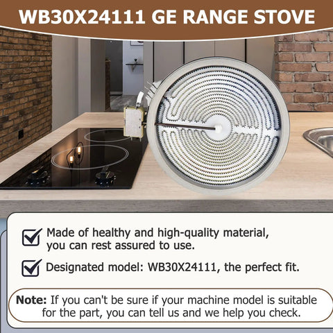 Dual 9 Inch Radiant Surface Element Replacement for GE Electric Cooktops and Ranges 2400W Direct Fit Swap In on counter