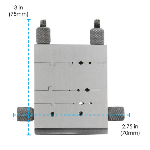 Swiss Style Miter Cutting Vise Jig Forged From Hardened Steel Measures Three Point Seven Five Inches for precise wire bending.