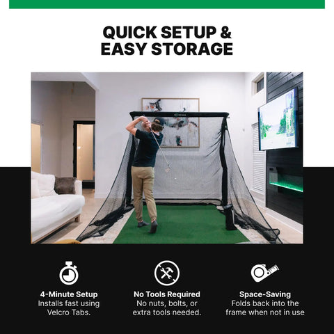 Side Barriers For Home And Pro Series Golf Nets, indoor setup with black sandbags, Made In USA, net not included