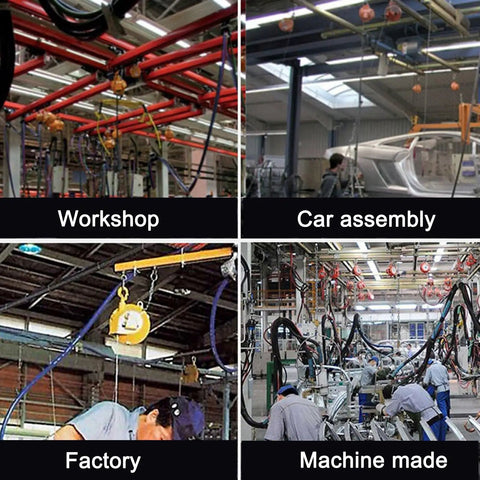 Retractable Spring Balancer Tool For Hanging And Holding Equipment With Hook 1.5M Wire Rope in workshop and car assembly use