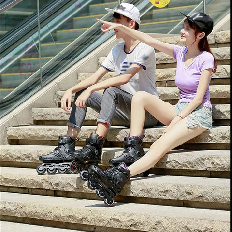 Inline Skates For Girls And Boys Dope Professional Roller Blades For Women And Men Adjustable For Beginners on stairs