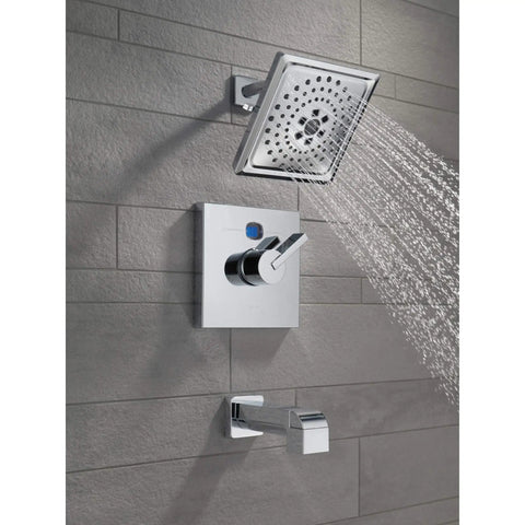 Ara Tub Spout Chrome With Pull Up Diverter in modern bath setup, 5.5 inch reach, shower compatibility, durable chrome finish.