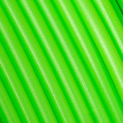 Fluorescent Green PLA Filament 1.75Mm For 3D Printing smooth textured strands in vibrant neon green color.