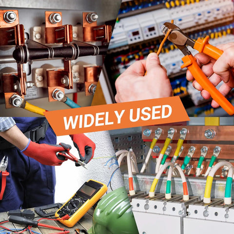 Ultimate 227 Piece Battery Terminal End Kit for cars and trucks shown in use with copper wire lugs and tools