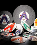Assorted cutting discs including 400 Pack 4 1/2 Inch Cut Off Wheels For Angle Grinder Stainless Steel Discs displayed on a black background