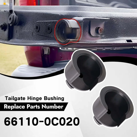 2 Pcs Tailgate Hinge Bushing Insert For 2007 Through 2024 Toyota Tundra SR And SR5 Rear Right Passenger Side 661100C020