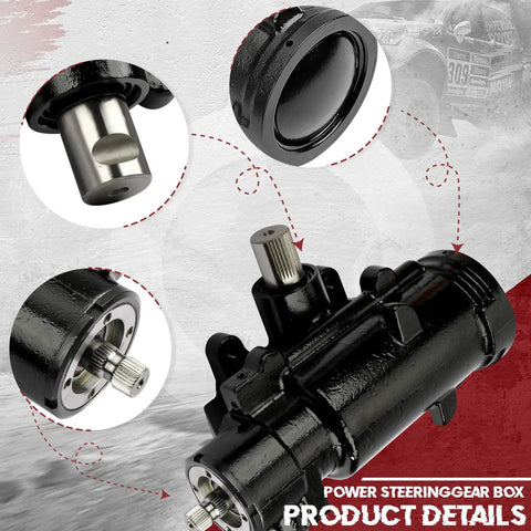 Heavy Duty Power Steering Gearbox For Chevy And Gmc Trucks 1980 To 1991 showing detailed internal components and sleek black finish.