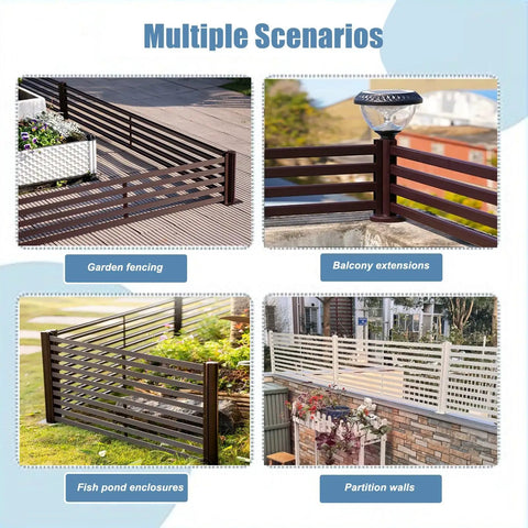 Rock Solid Horizontal Aluminum Deck Railing Featuring A Clean Matte Drip And Fully Custom Backyard Extenders for garden fencing and balcony extensions.