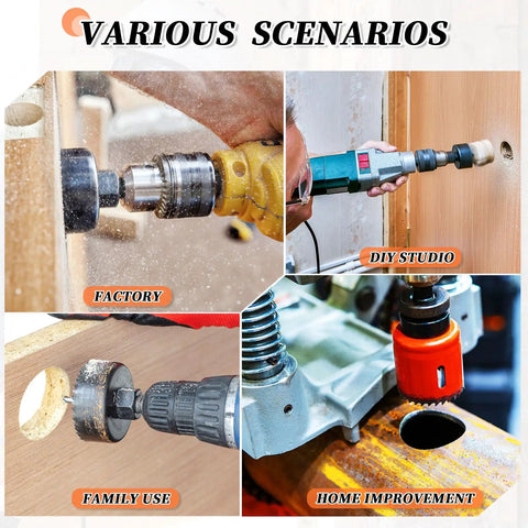 13mm Hole Saw Set For Thin Metal Plastic And PVC Boards High Speed Steel Cutter 4241 in various usage scenarios