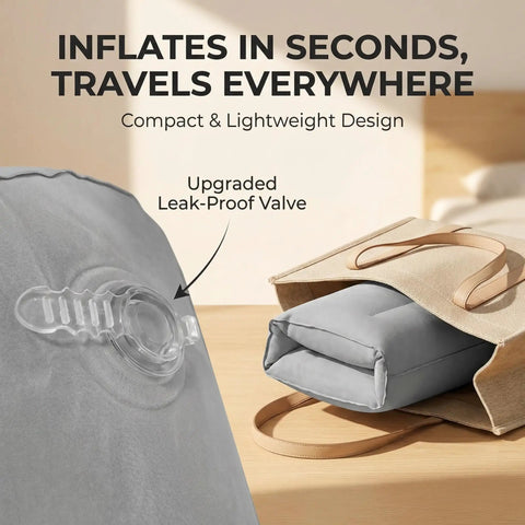 Secure Non Shift Inflatable Bed Rail for Seniors with leak-proof valve and universal fit, compact and lightweight for travel.