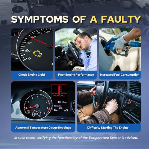 Symptoms of a faulty Heavy Duty Ambient Air Temperature Sensor Straight Shot Knockout Fit for Chevy vehicles.