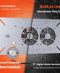 Crawlspace Ventilation Fan With Humidistat And Dehumidistat, Basement Dual Air Vent Fan With Freeze Protection Thermostat, 220 CFM.