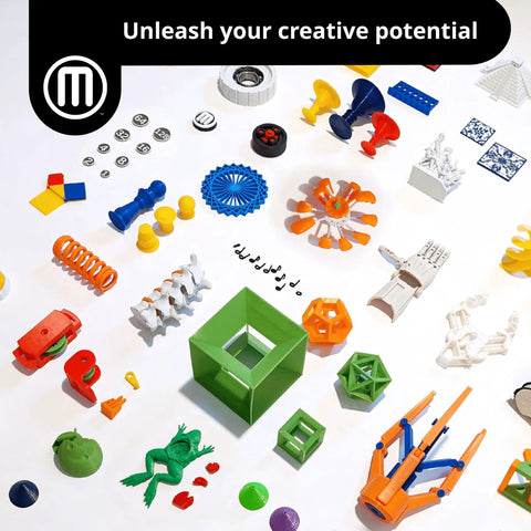 Colorful 3D printed objects showcasing creativity with Heavy Duty Black PLA Filament For Desktop 3D Printers Rock Solid High Impact Prototype Material