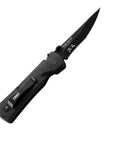 Hissatsu EDC Folding Knife With Assisted Opening For Everyday Carry Osoraku Modified Tanto Blade, black handle with clip