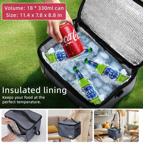 Picnic For Two With Table Lid Waterproof Blanket Insulated Cooler Bag And Collapsible Set with drinks inside cooler bag