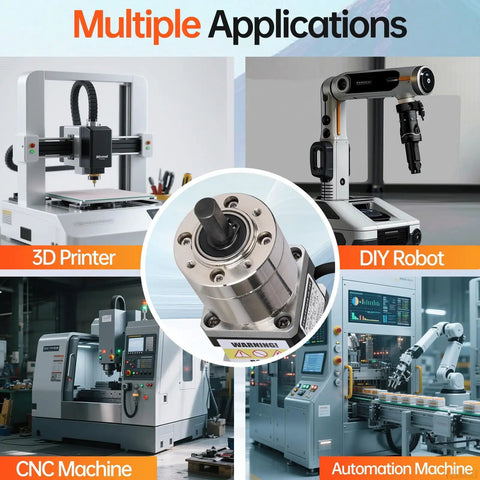Beefy 19.19:1 Geared Nema 14 Stepper Motor With Integrated Planetary Gearbox applications in 3D printers, CNC, robots, automation