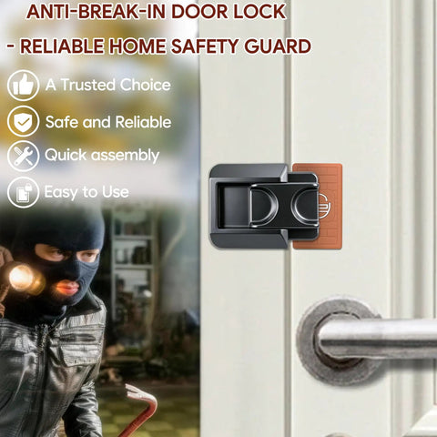 Heavy Duty Home Security Door Locks 2 Pack Grey Badass Anti Pry Reinforcement For Front Sliding Doors Tough As Nails Build with latch