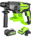 Beast Of A Cordless Rotary Hammer Drill With Brushless 24V Motor 2 Joule Impact SDS Plus Four Modes LED Light Includes 4Ah Battery And Charger