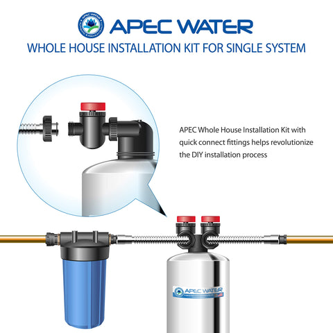 Diagram of Whole House Water Filtration System Single Tank Installation Kit for Easy DIY Setup with Stainless Steel Tubing