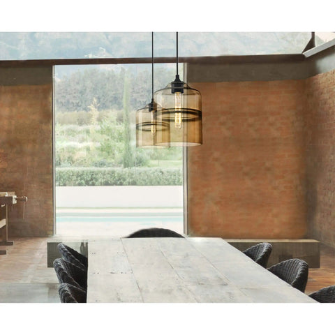 Dining room with pendant using 3.5W Dimmable Filament LED Bulb With Clear Glass, 2700K Warm White, T10 Style, 60W Equivalent