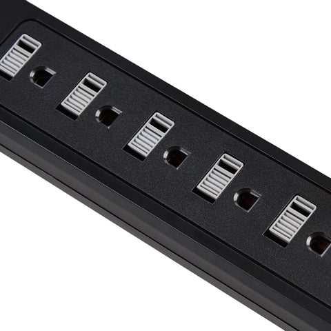 Surge Protector Power Strip With 6 Outlets And 2 USB Ports, 1000 Joule Protection, 6 Foot Cord, Black, Plug And Play Ready close-up