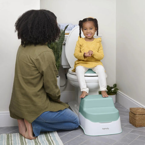 Fast Track Potty Training With This Game Changing 3 In 1 Potty Seat That Transitions From Floor Chair To Toilet Topper And Rugged Step Ladder Featuring A Quick Pour Removable Pot For Toddlers Eighteen Months Plus.
