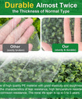 Comparison of durable garden netting showing hand on ultra fine mesh, used for Ultra Fine Garden Netting 10x50ft Insect Barrier.