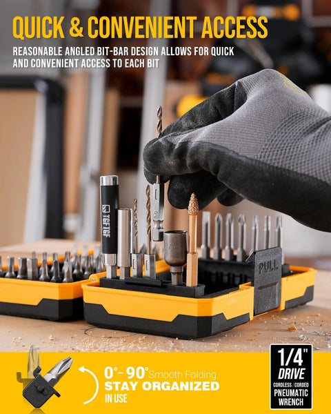 Heavy Duty S2 Steel Screwdriver Bit Set With Magnetic Drill Bits 42 Piece Built To Last showcases magnetic holder