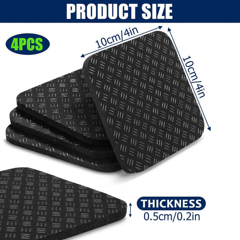4 Pack Double Sided Non Slip Silicone Exercise Mat For Bike Treadmill And Walking Pad Anti Vibration Floor Protector For Home Gym Lightweight Keeps Equipment Stable And Floors Safe