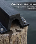 Rubber Arch Dock Shield Bolt Down Kit For Boat Impact Protection on wooden dock post, marine-grade rubber, easy install
