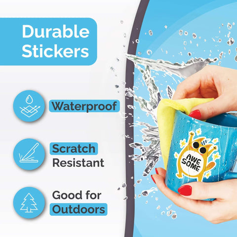 Premium printable glossy white vinyl sticker paper for inkjet and laser printers, 32 sheets, waterproof.