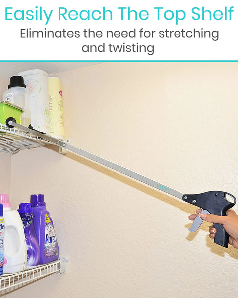 32 Inch Suction Cup Grabber Reacher 2 Pack Heavy Duty Pickup Tool For Seniors And Elderly Long Reach Extension Arm Claw For Trash Litter Cans Pinecones And More