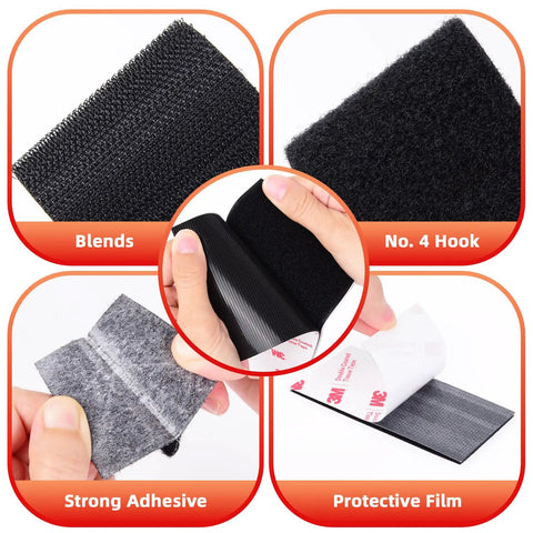 Heavy Duty Hook And Loop Interlocking Tapes 2 Inch By 4 Inch 10 Pairs Self Adhesive Mounting Strips for Picture Hanging details