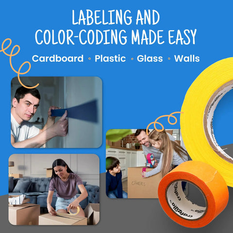 Colorful Duct Tape Multipack With 6 Colors And 15 Yards Each 2 Inch Wide For Arts And Crafts Projects Labeling Gift Wrapping