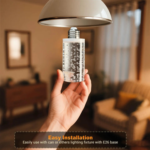 Hand installing Fridge Light Bulbs E26 Base A15 7W LED Equivalent To 60W Daylight White 5000K in a lamp socket