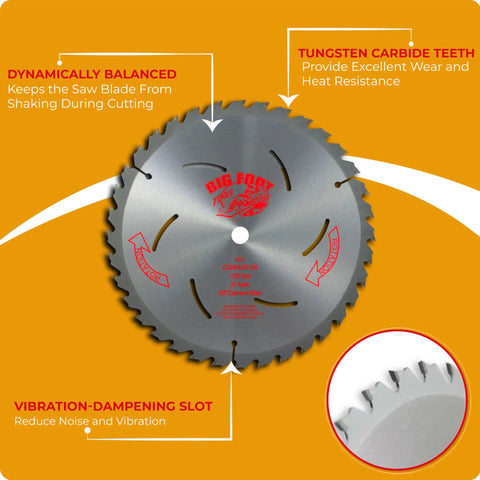 10-1/4 Inch Circular Saw Blade With 36 Carbide Teeth And Thin Kerf, Five-Eighth Inch Arbor, Pro-Grade, showcasing features