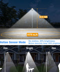 Two Pack 200W Solar Street Lights With Motion Sensor Dusk To Dawn 10000LM Bright Outdoor Flood Lights showing motion detection
