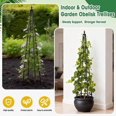 Beefy 6 Foot Garden Trellis For Climbing Plants With Thickened 16mm Metal Pipes, Heavy Duty Plant Support for indoor and outdoor use
