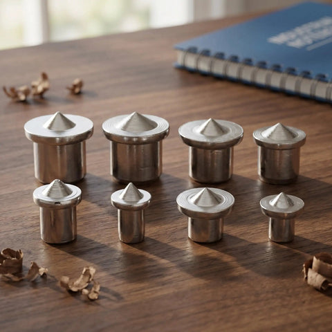 Dowel Center Transfer Plugs Set For Woodworking Hollow And Solid Doweling Alignment Tool on wooden surface