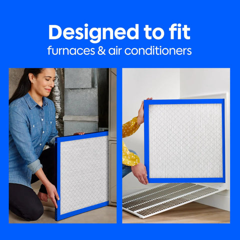 Person installing 16x20x1 Air Filter MERV 13 MPR 1900 For Allergens Bacteria Viruses And Air Pollutants 6 Pack Three Month AC And Furnace Filters